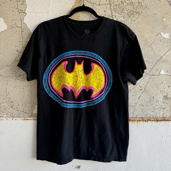Retro Neon Batman Graphic Tee Size Medium - Picture 1 of 4